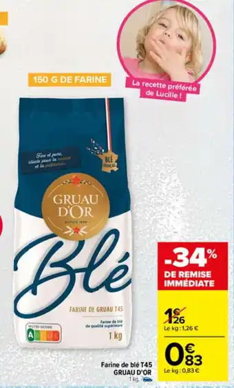 Farine de blé T45 Gruau d'or