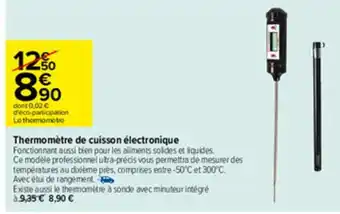 Carrefour Thermomètre de cuisson électronique offre