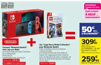 Carrefour Console "nintendo switch" avec joy-con néon offre