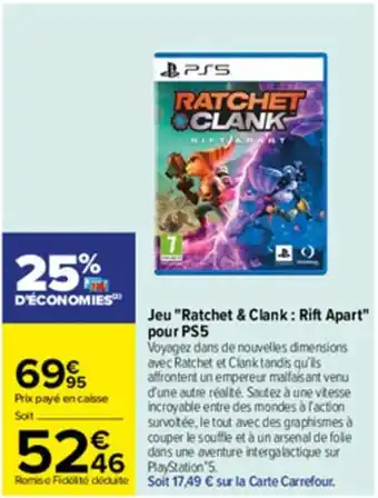 Carrefour Jeu "ratchet & clank ; rift apart" pour ps5 offre
