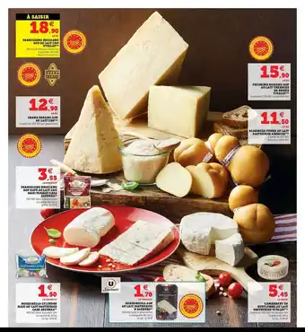 Parmigiano Reggiano Aop Au Lait Crue Vivaldi, Grana Padano Aop Au Lait Cru, Pecorino Romano, Scarmoza Fumée Au Lait Pasteuris