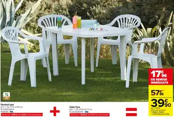 Carrefour Fauteuil lyra + table faro offre