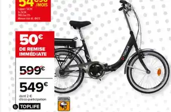 Carrefour Vélo a assistance électrique pliant offre