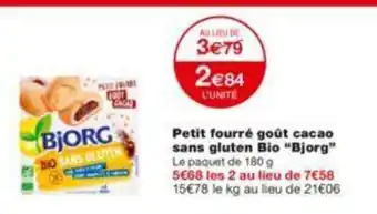 Monoprix Petit fourré gout cacao sans gluten bio :bjorg" offre