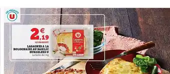 U Express Lasagnes à La Bolognaise Au Basilic Surgelées U offre