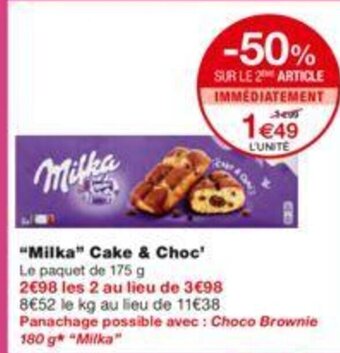 Monoprix Milka Cake & Choc offre