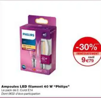 Monoprix Ampoules LED Filament 40w Philips offre