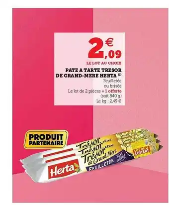 U Express Pâte à Tarte Trésor De Grand-mère Herta offre