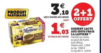 U Express Dessert Lacté Aux Oeufs Frais La Laitière offre