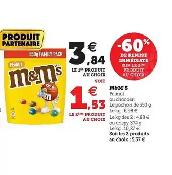 U Express M&m's offre