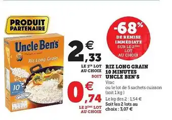 U Express Riz Long Grain 10 Minutes Uncle Ben's offre