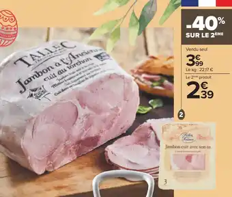 Carrefour Reflets de france jambon cuit avec son os offre