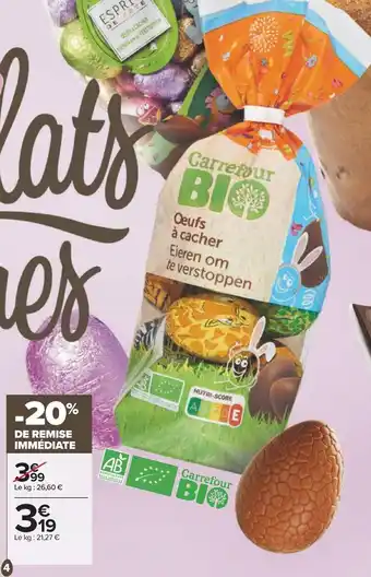 Carrefour Carrefour bio œufs à cacher offre