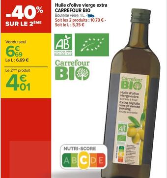 Carrefour Carrefour bio huile d'olive vierge extra offre