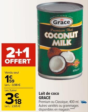 Carrefour Grace lait de coco offre