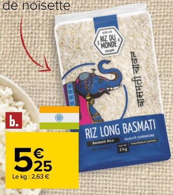 Carrefour Riz du monde riz long basmati offre