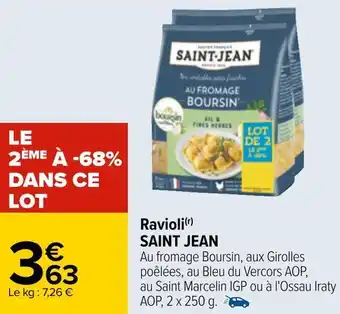 Carrefour Saint jean ravioli offre