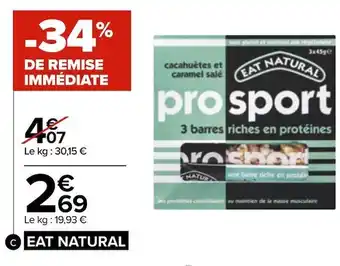 Carrefour Eat natural barres aux fruits secs pro sport offre