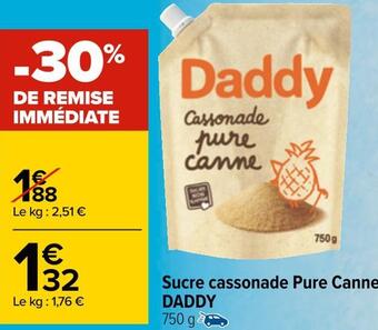 Carrefour Daddy sucre cassonade pure canne offre