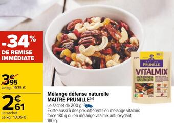 Carrefour Maitre prunille mélange défense naturelle offre