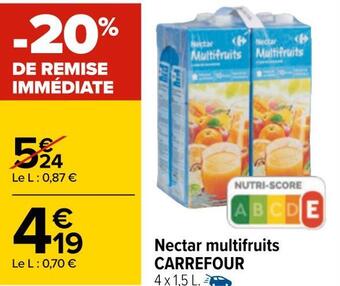 Carrefour Carrefour nectar multifruits offre
