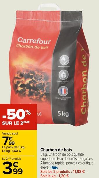 Carrefour Charbon de bois offre