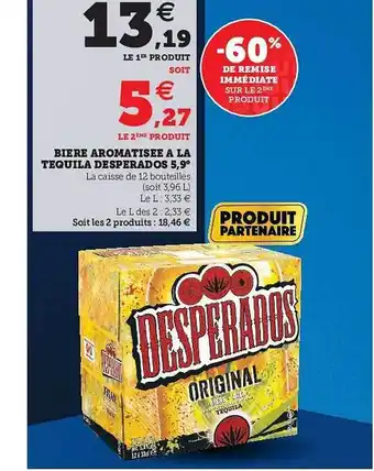 U Express Bière Aromatisée à La Tequila Desperados 5,9° offre