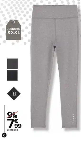 Carrefour Tex legging sport femme offre
