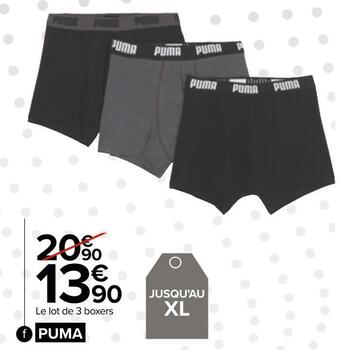 Carrefour Puma boxers homme offre