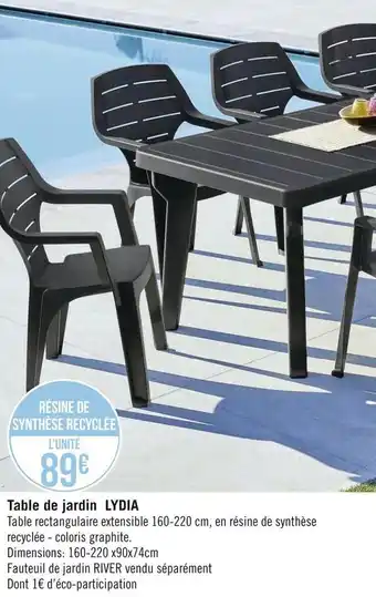 Géant Casino Lydia table de jardin offre