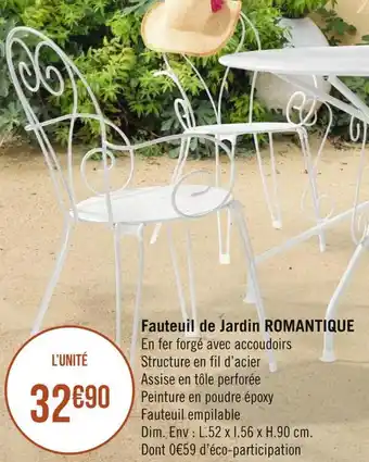 Fauteuil de jardin romantique