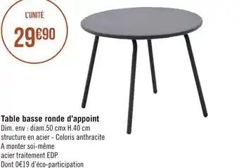 Géant Casino Table basse ronde d’appoint offre