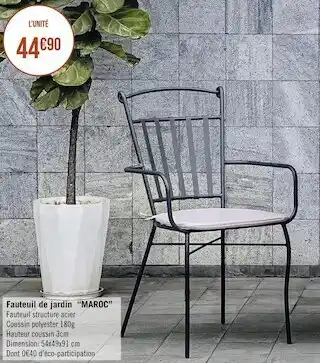 Géant Casino Fauteuil de jardin “maroc” offre