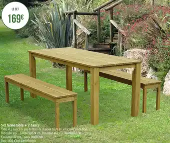 Géant Casino Set ferme table + 2 bancs offre