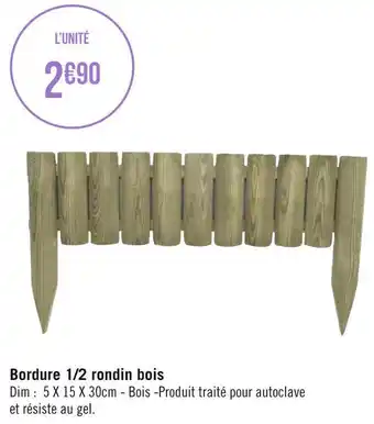 Bordure 1/2 rondin bois