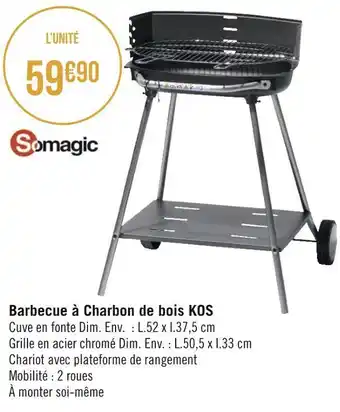 Géant Casino Somagic barbecue à charbon de bois kos offre