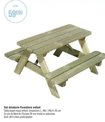 Géant Casino Forestiere set dinatoire forestiere enfant offre