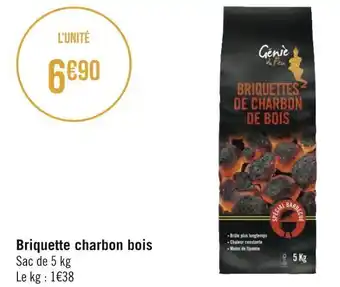 Géant Casino Génie de feu briquette charbon bois offre