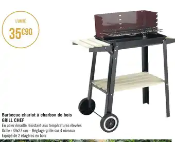 Casino Supermarchés Barbecue chariot à charbon de bois grill chef offre