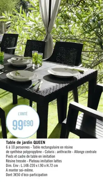 Casino Supermarchés Table de jardin queen offre