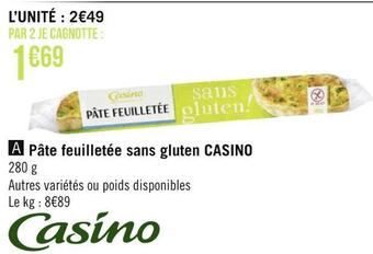 Géant Casino Casino pâte feuilletée sans gluten offre