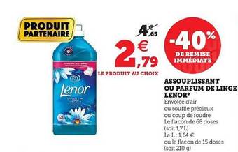 U Express Assouplissant Ou Parfum De Linge Lenor offre