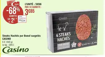 Géant Casino Casino steaks hachés pur boeuf surgelés offre