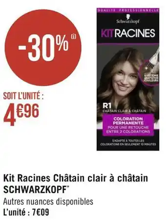 Géant Casino Schwarzkopf kit racines châtain clair à châtain* offre