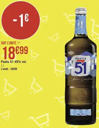 Géant Casino Pastis 51 pastis 51 45% vol. offre