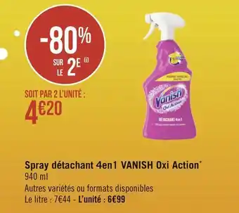 Géant Casino Vanish spray détachant 4en1 oxi action* offre
