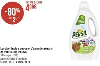 Géant Casino Persil lessive liquide douceur d’amande extraits de vanille bio offre