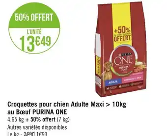 Géant Casino Purina one croquettes pour chien adulte maxi > 10kg au bœuf offre