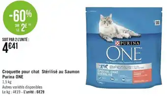 Géant Casino Purina one croquette pour chat stérilisé au saumon offre