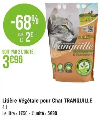 Géant Casino Tranquille litière végétale pour chat offre